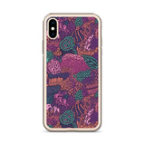 Funda transparente para iPhone® con estampado de coral morado - El Rincón del Buzo