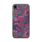 Funda transparente para iPhone® con estampado de coral morado - El Rincón del Buzo