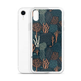 Funda transparente para iPhone® con estampado de coral colores oscuros - El Rincón del Buzo