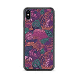 Funda transparente para iPhone® con estampado de coral morado - El Rincón del Buzo