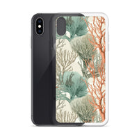 Funda transparente para iPhone® con estampado de coral colores claros - El Rincón del Buzo