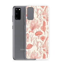 Funda transparente para Samsung® con estampado de coral Rojo - El Rincón del Buzo