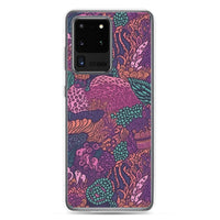 Funda transparente para Samsung® con estampado de coral morado - El Rincón del Buzo