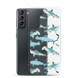 Funda transparente para Samsung® con tiburones martillo