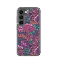 Funda transparente para Samsung® con estampado de coral morado