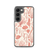 Funda transparente para Samsung® con estampado de coral Rojo