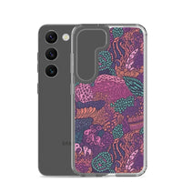 Funda transparente para Samsung® con estampado de coral morado