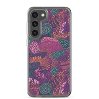 Funda transparente para Samsung® con estampado de coral morado