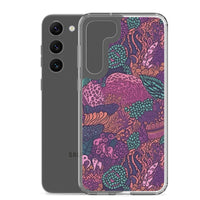 Funda transparente para Samsung® con estampado de coral morado