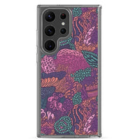 Funda transparente para Samsung® con estampado de coral morado