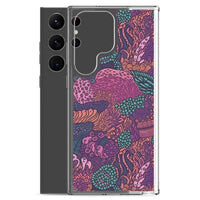 Funda transparente para Samsung® con estampado de coral morado