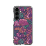 Funda transparente para Samsung® con estampado de coral morado