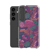 Funda transparente para Samsung® con estampado de coral morado