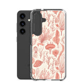 Funda transparente para Samsung® con estampado de coral Rojo