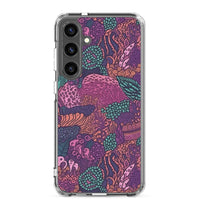 Funda transparente para Samsung® con estampado de coral morado