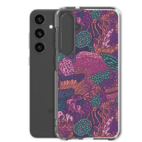 Funda transparente para Samsung® con estampado de coral morado