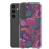 Funda transparente para Samsung® con estampado de coral morado