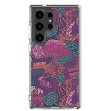 Funda transparente para Samsung® con estampado de coral morado