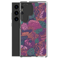 Funda transparente para Samsung® con estampado de coral morado