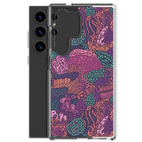 Funda transparente para Samsung® con estampado de coral morado