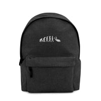 Mochila bordada gris oscura evolución de un buceador