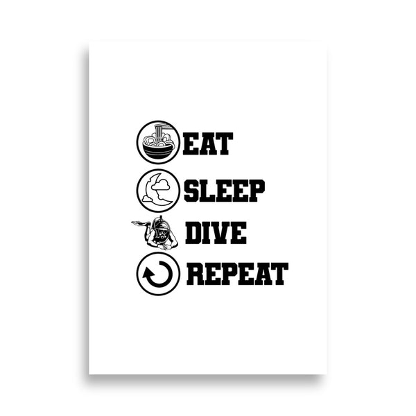 Lámina Eat Sleep Dive Repeat