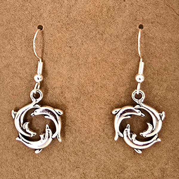 Pendientes Delfines Círculo