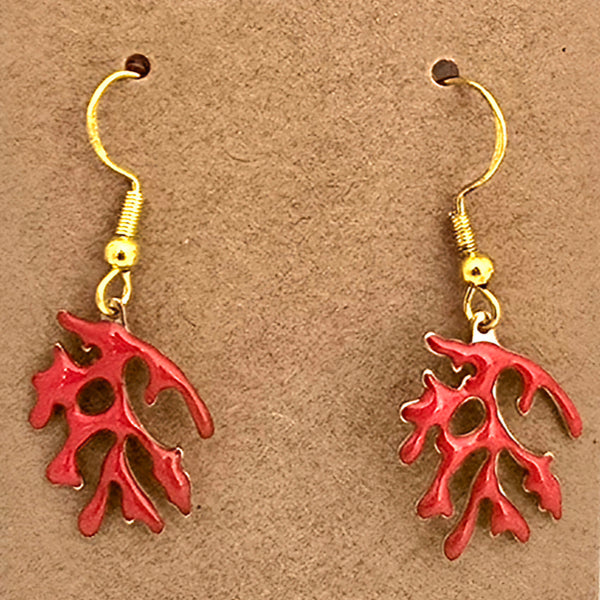 Pendientes Coral Rojo