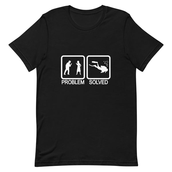 Camiseta Problem Solved - Colores Oscuros, silueta blanca