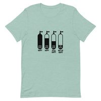 Camiseta Botellas de Buceo - colores claros, silueta negra