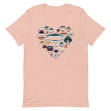 Camiseta Especies de Tiburón Colores Claros