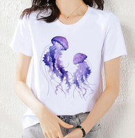 Camiseta Dos Medusas de acuarela - El Rincón del Buzo