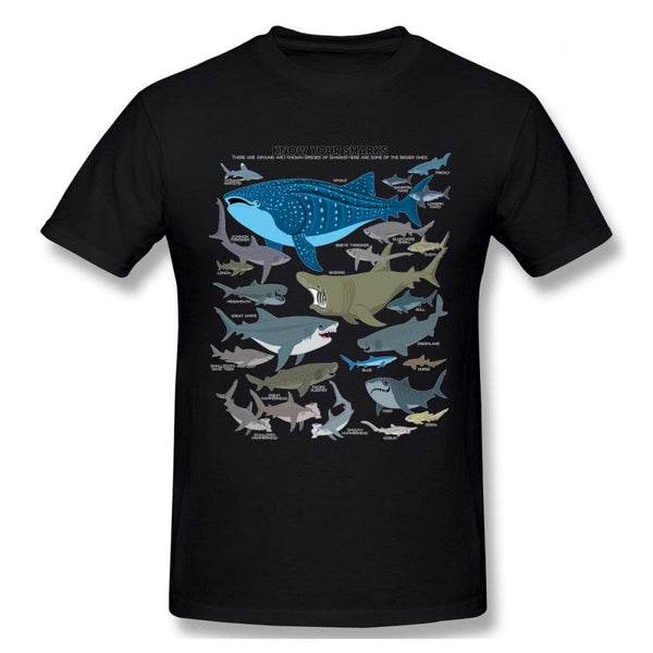 Camiseta Especies de Tiburón - El Rincón del Buzo