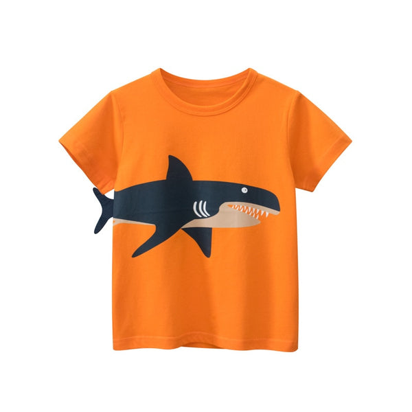 Camiseta Infantil Tiburón Color Naranja - El Rincón del Buzo